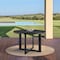 Armen Living Grand Outdoor Patio Round Dining Table in Aluminum 840254332690 - alternate 3
